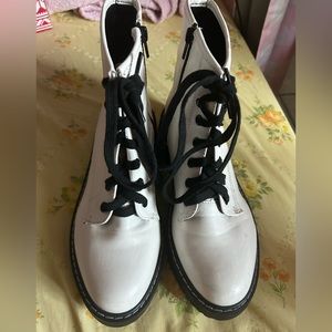 White combat boots